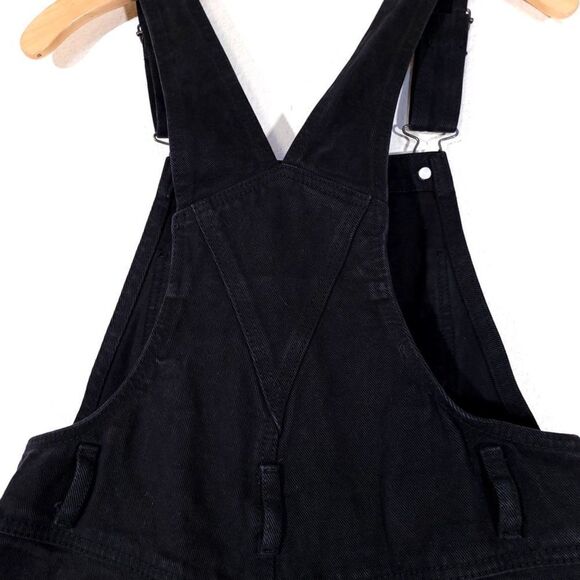 BRANDY MELVILLE Hayley Overall Shorts Workwear Jumpsuit 90s Black Denim Small - Picture 6 of 9